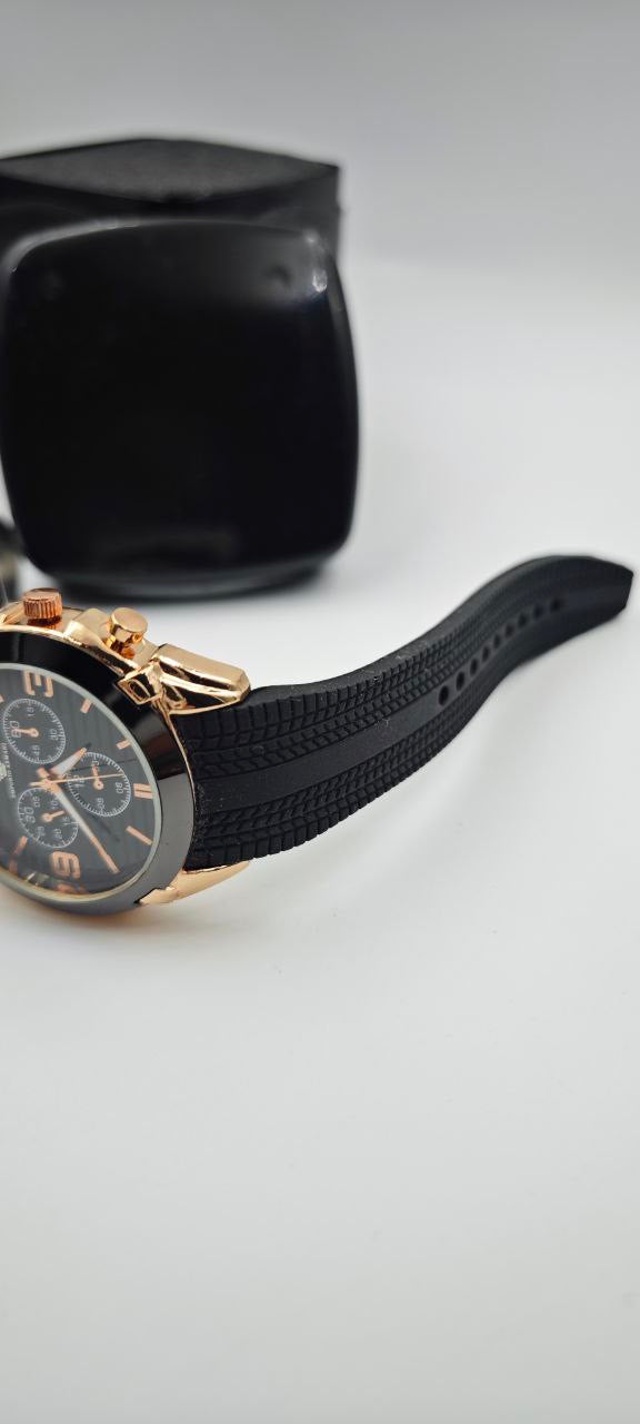 EMPORİO ARMANİ SİYAH GOLD ERKEK SAAT