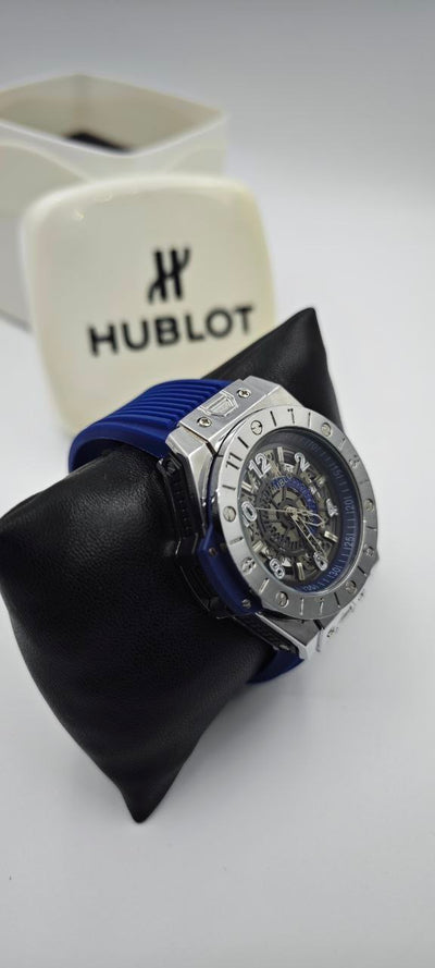 HUBLOT GENEVE MAVİ GRİ ERKEK SAAT