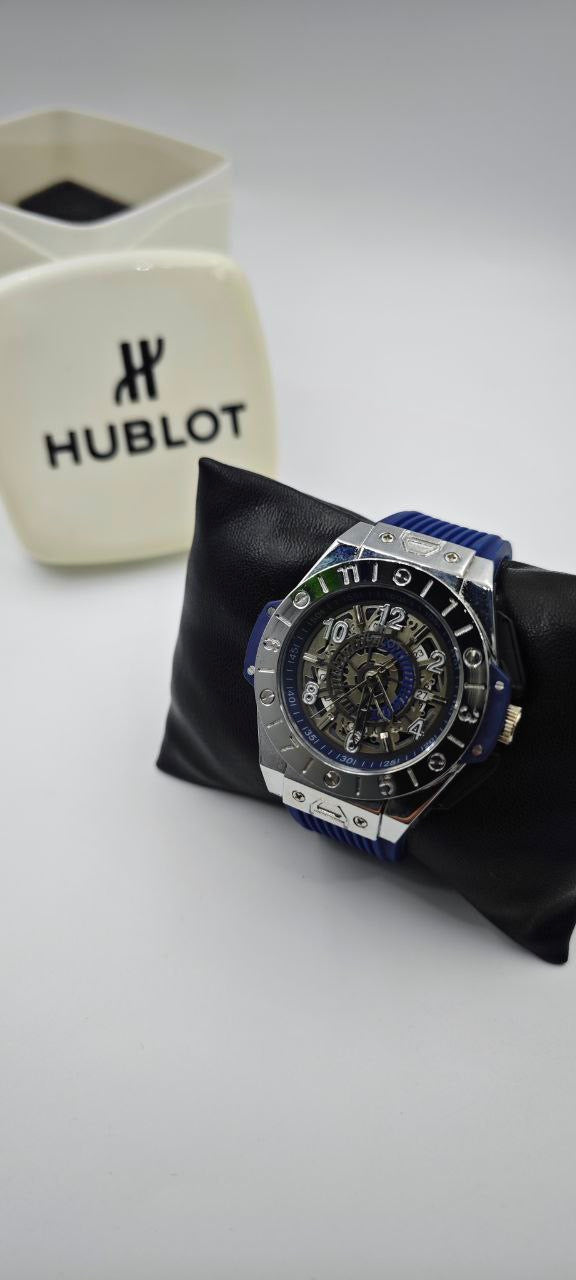 HUBLOT GENEVE MAVİ GRİ ERKEK SAAT