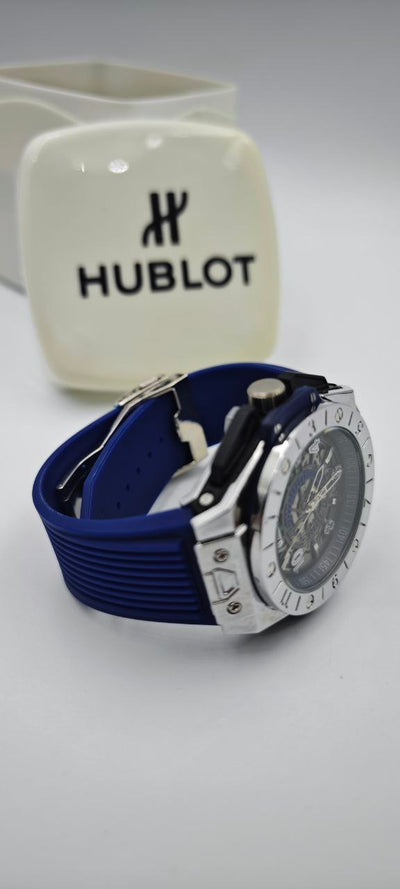 HUBLOT GENEVE MAVİ GRİ ERKEK SAAT