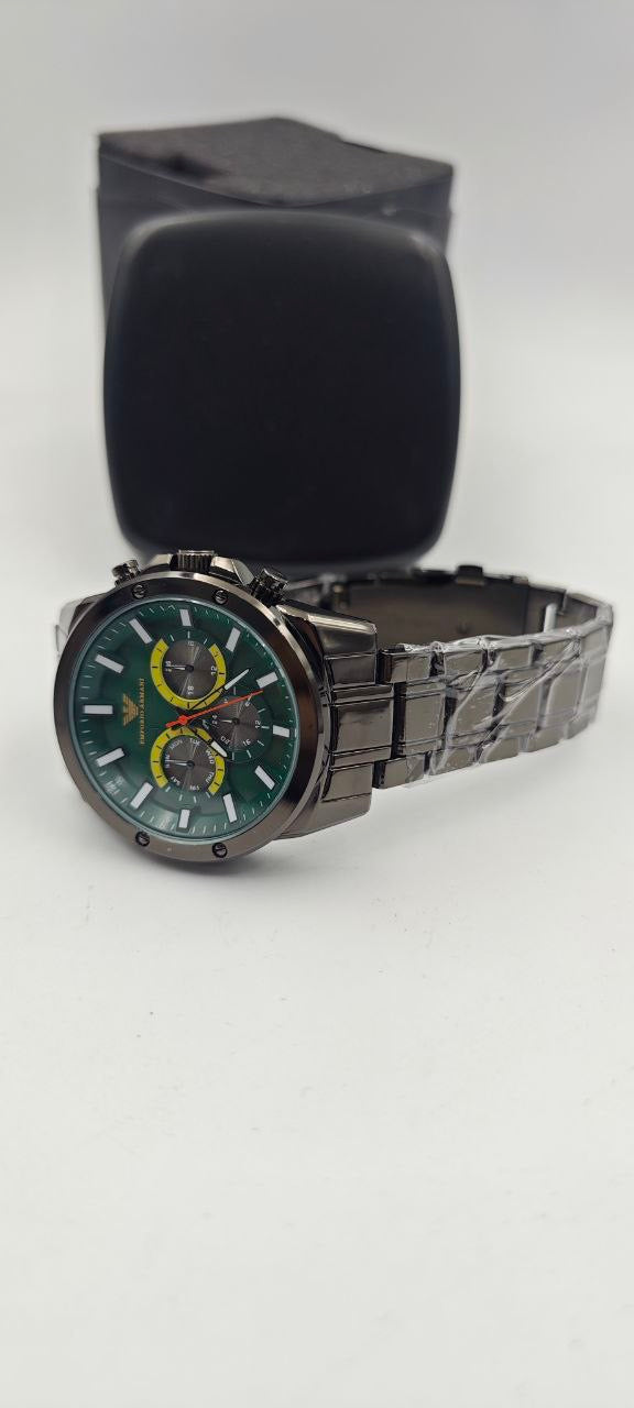 EMPORİO ARMANİ FULL SİYAH İÇİ YEŞİL ERKEK SAAT