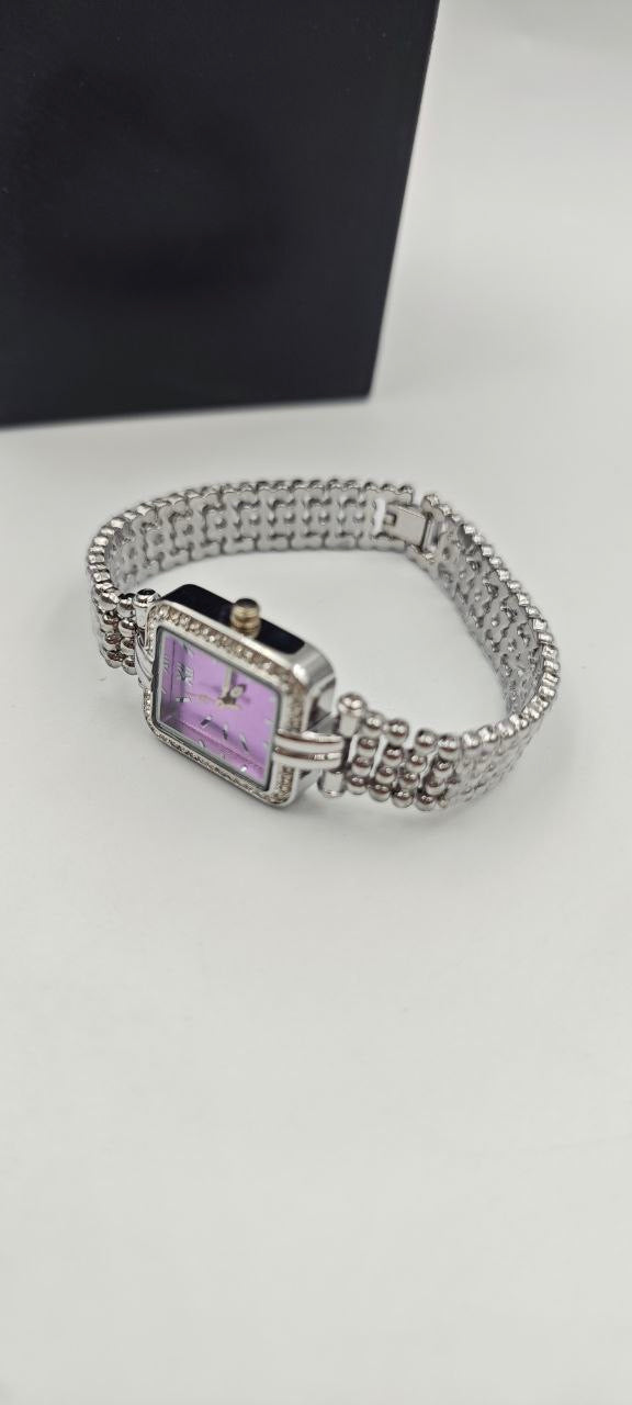 GÜMÜŞ RENK İÇİ MOR BAYAN SAATİ