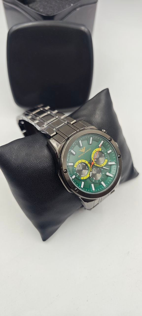 EMPORİO ARMANİ FULL SİYAH İÇİ YEŞİL ERKEK SAAT