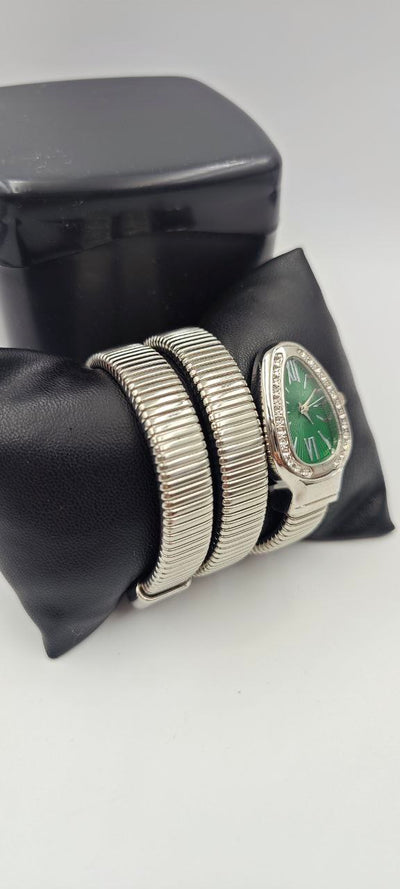 YILAN GRİ İÇİ YEŞİL BAYAN SAAT